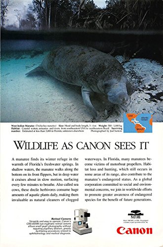 Print Ad 1997 Canon Retinal Camera Wildlife as Canon sees it west Indian