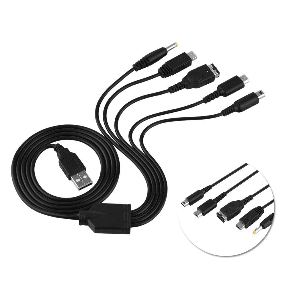 BEADY 5 w 1 USB 3DS (XL/LL), 2DS, DSi(XL/LL), GBA SP, Wii U, PSP 1000/2000/3000