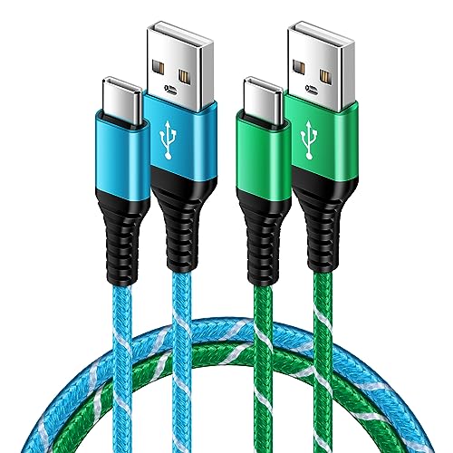 Lot de 2 câbles de charge USB C pour Samsung Galaxy S23 S22 S21 S20 S10 A12 A13 A14 A22 A33 A34 A50 A52 A54, Huawei P50 P40 P30 P20 LL ite, Google Pixel