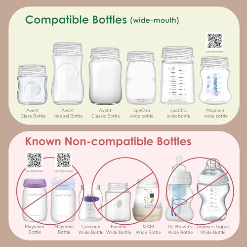 Image of Maymom Travel Bottle Caps, Replacement Bottle Lids Compatible with Philips Avent Natural & Anti-Colic Bottles (PP & Glass) and Selected Maymom Bottles (Transparent)