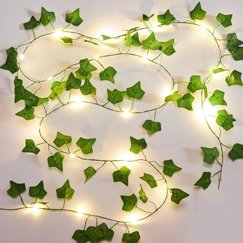 KASZOO 2 Pack 6.56 Ft Vines with Fairy Lights Battery...