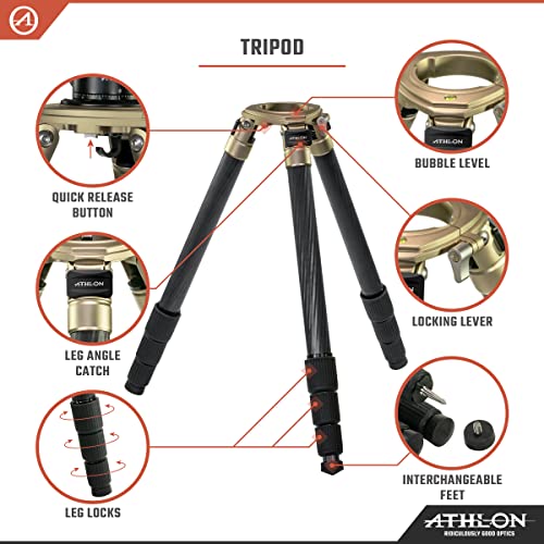 Athlon Optics 706005: Midas Cf40 - Carbon Fiber Tripod (40Mm Tube), Ball Head (55Mm) - Image 2