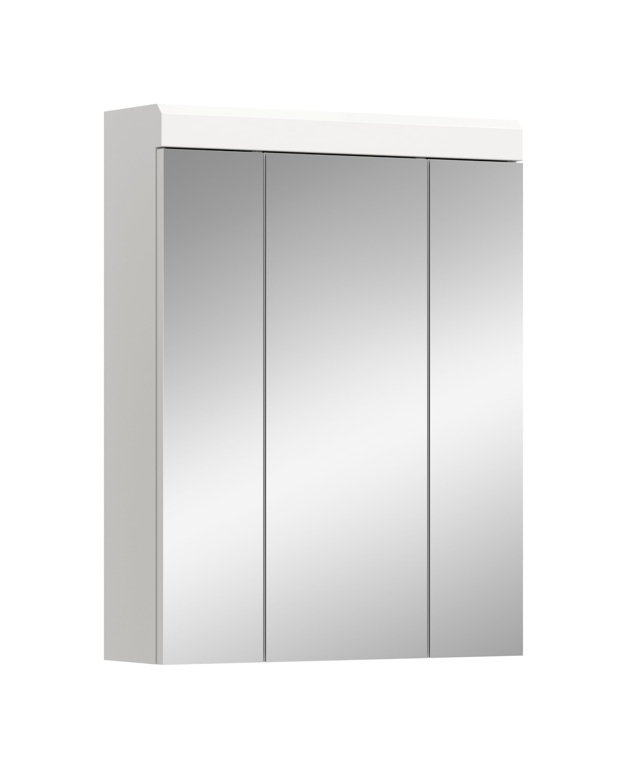 xonox.home Bad Scout X06A9725 Spiegelschrank Spiegel Medizinschrank in weiß Nachbildung und weiß Hochglanz tiefzieh, ca. B/H/T: 60x79x18 cm