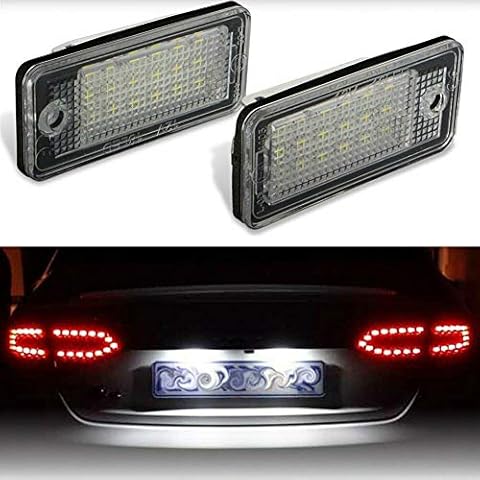 YMANNI plate light 2PCS 18 LED Error Free License Plate Light Lamp For Audi A3 A4 A5 A6 A8 B6 B7 Q7 LED License Plate Lights Car Accessories Cover