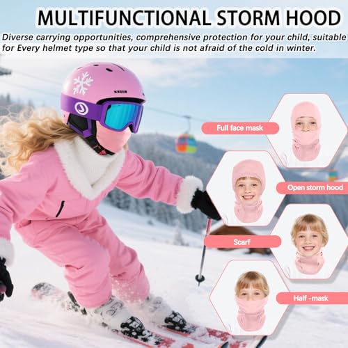 Image of Kids Balaclava Ski Mask for Skiing Cycling, Cold Weather Neck Warmer Windproof Thermal Face Mask for Boys /Girls