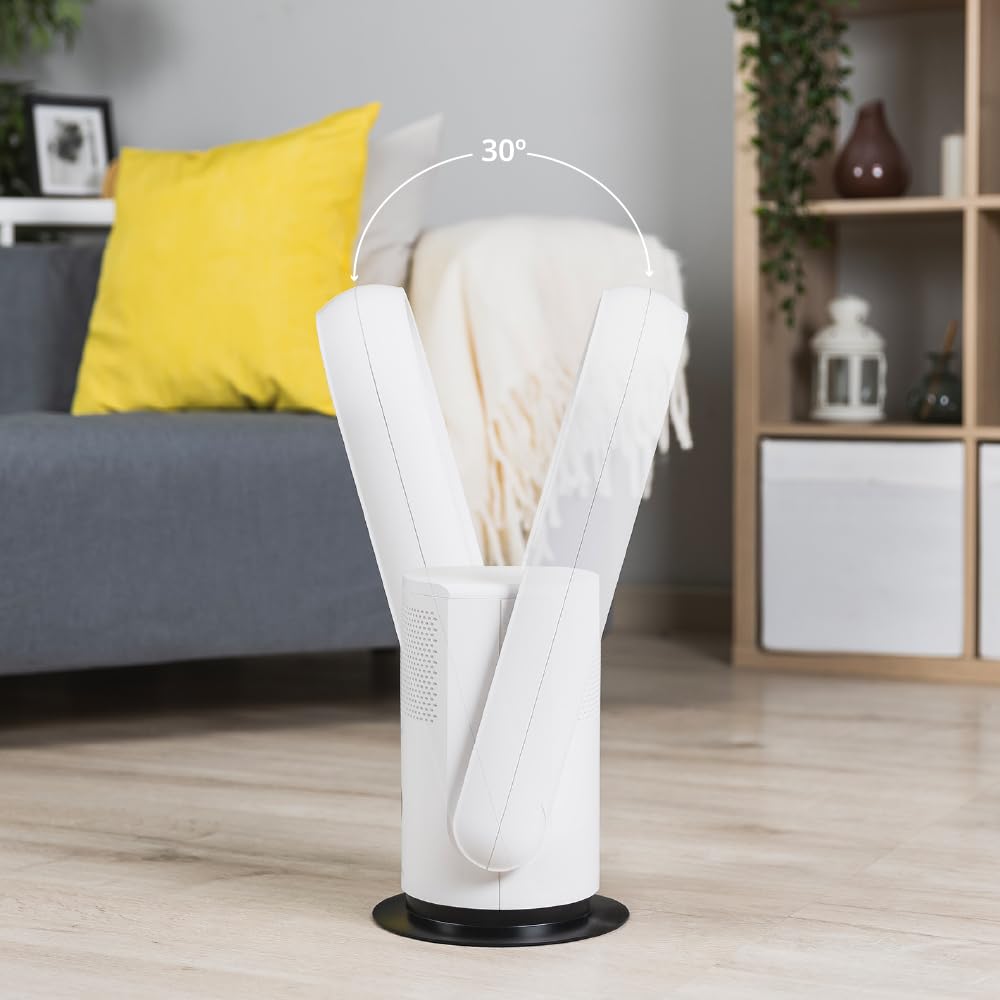 Ufesa Beijing Ventilatore e Purificatore d’Aria Senza Pale 2‑in‑1, 35W, Filtro HEPA13, CADR 90 m³/h, 9 Velocità, Oscillazione 80º, Ultrasilenzioso, Timer 8h, Display LED, Telecomando