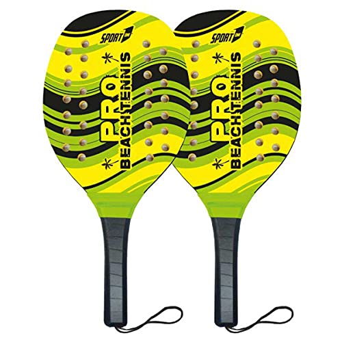 Racchettoni Beach Tennis - Racchette da Spiaggia e da Casa in Legno per Adulti e Bambini - Con Pallina e Custodia