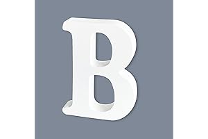 6 Inch Wooden Letters, White Unfinished Wood Letters for DIY, Three-Dimensional Wedding...