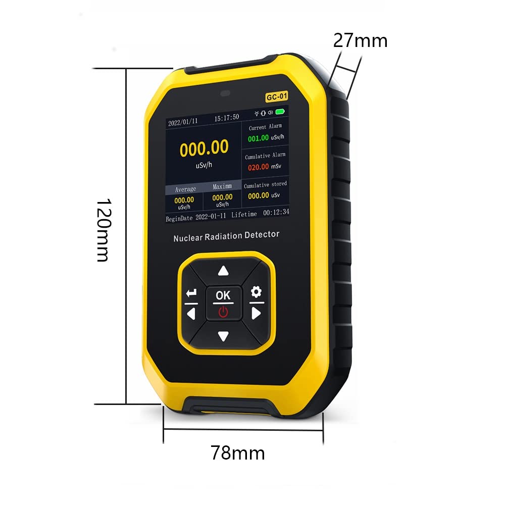 DEWIN Contatore Geiger GC01, Rilevatore di Radiazioni Geiger Counter Misuratore di Radiazioni nucleari Geiger Dosimetro Personale Tester di radioattività a Raggi X