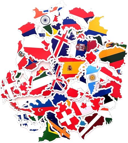 Aufkleber Nationalflaggen Länder Landkarte Aufkleber Reise Vinyl Laptop Gepäck Koffer Wasserflasche Autoflaggen Autoaufkleber Deutschland Flagge