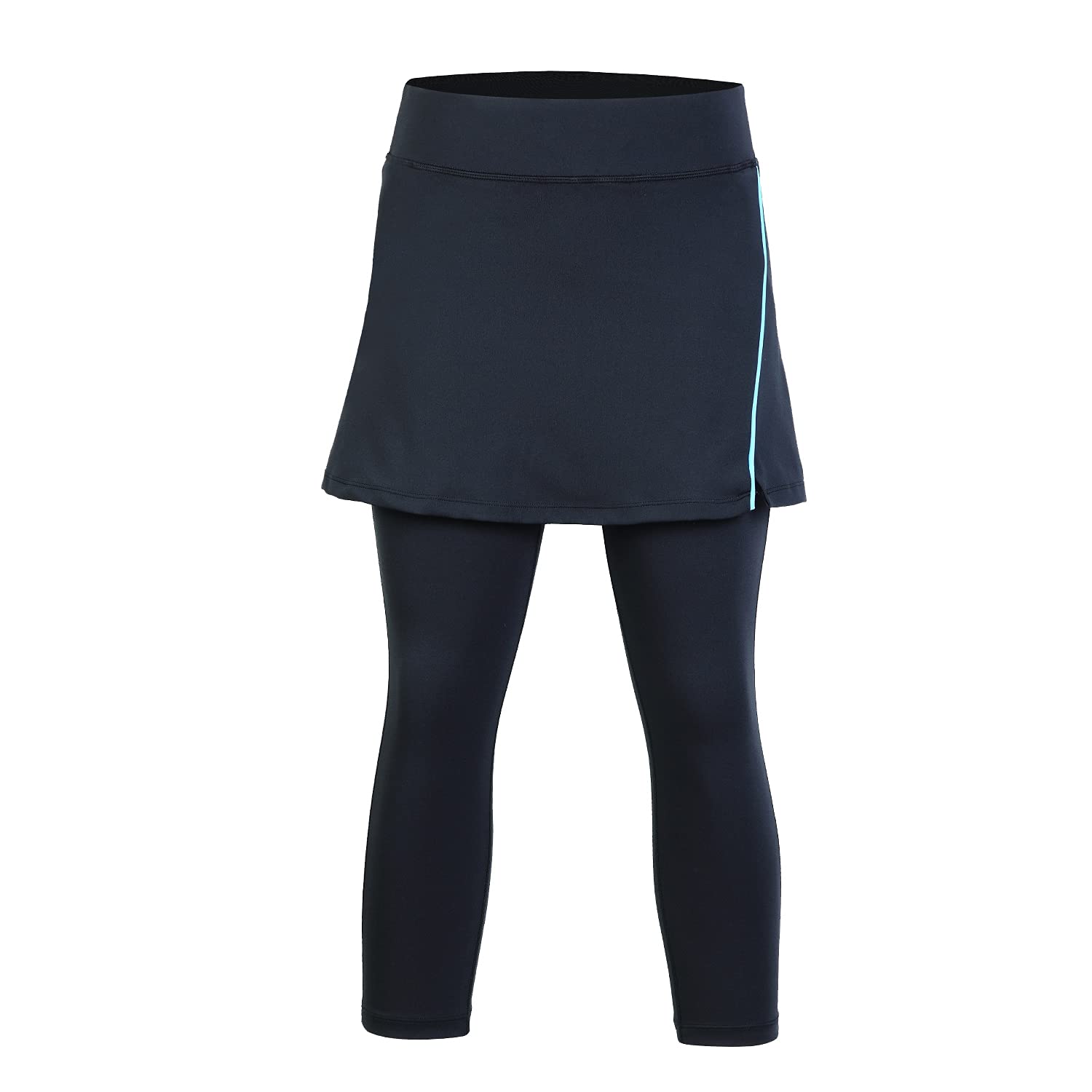 ANIVIVO Damskie legginsy tenisowe z kieszeniami, legginsy ze spódnicami do tenisa, Niebieskie spódnice z klipsem, XXL