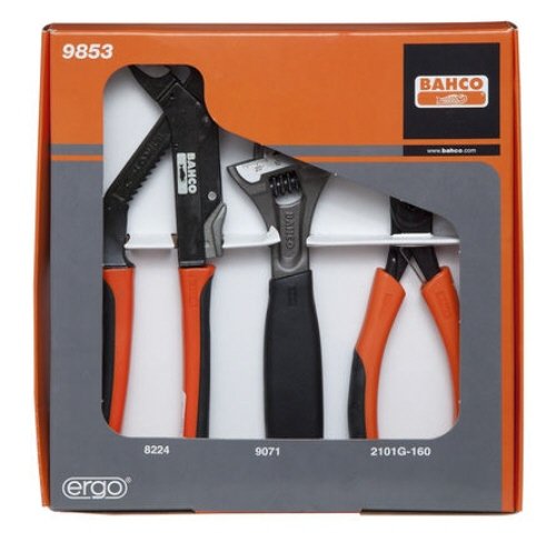 Bahco 9853 Tool Set, Black/White, Set of 3 Piece