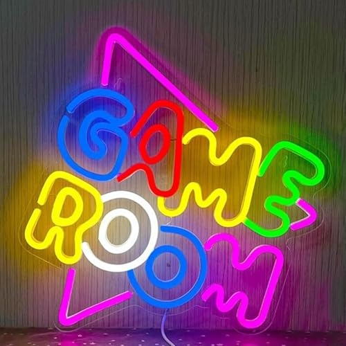 Image of LED Game Sign Game Zone Neon Signs Gaming Room Wall Art Decor Man Cave Lights Signs Gamer Home Bedroom Decoration USB Powered Brightness Adjustable