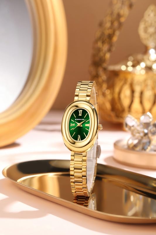 Image of Giordano Analog Quartz Watch for Women - Oval Shape Dial, Roman Numeral Hour Markers, Water Resistant and Stainless Steel Strap- GZ-60115