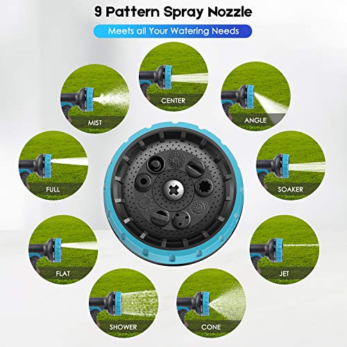 Amayrose Garden Hose Expandable Water Hose with 9 Function Spray Nozzle, Leakproof Expanding Flexible Outdoor Yard Hose with Solid Brass Fittings, Extra Strength 3750D Durable Car Wash Hose Pipe(25ft) - Thumbnail 5