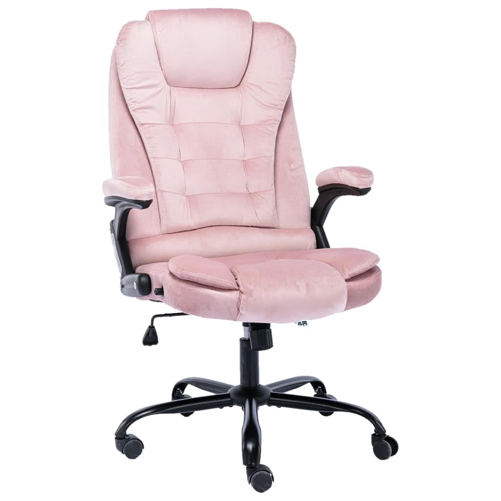 vidaXL Silla de Oficina Giratoria Sillón Asiento Butaca Ejecutiva Muebles Estudio Escritorio Ordenador Confortable Ajustable de Terciopelo Rosa