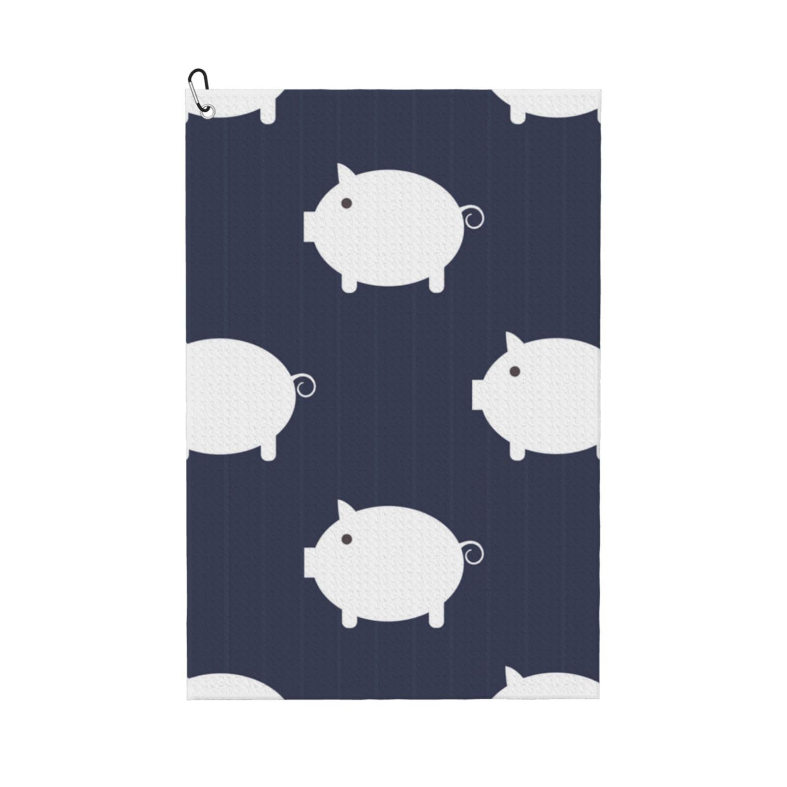Hnnkloy Pig Cute, 16x24 in Portable Waffle Golf Towels with Carabiner Clip for Golf Bag