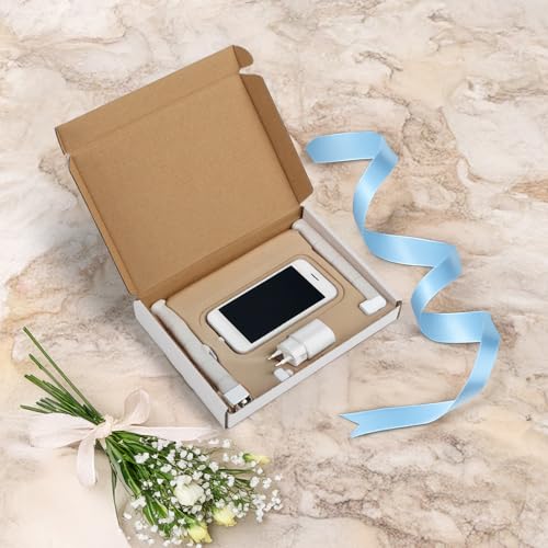 Image of RLAVBL 7x5x1 Shipping Boxes Set of 30, White Corrugated Cardboard Mailer Box for Packing Mailing Small Business