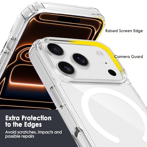 Image of FanTEK Phone Case Compatible with iPhone 17 Pro 6.3 Inch, Magnetic Case Clear Protective Bumper Hard Back Cover