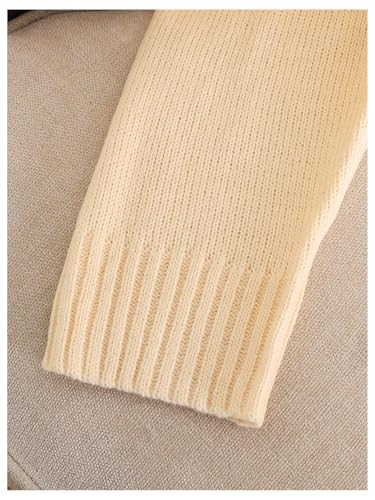 Image of BEAUDRM Girl's Bow Sweater Crew Neck Cute Sweaters Long Sleeve Knit Pullovers Sweater