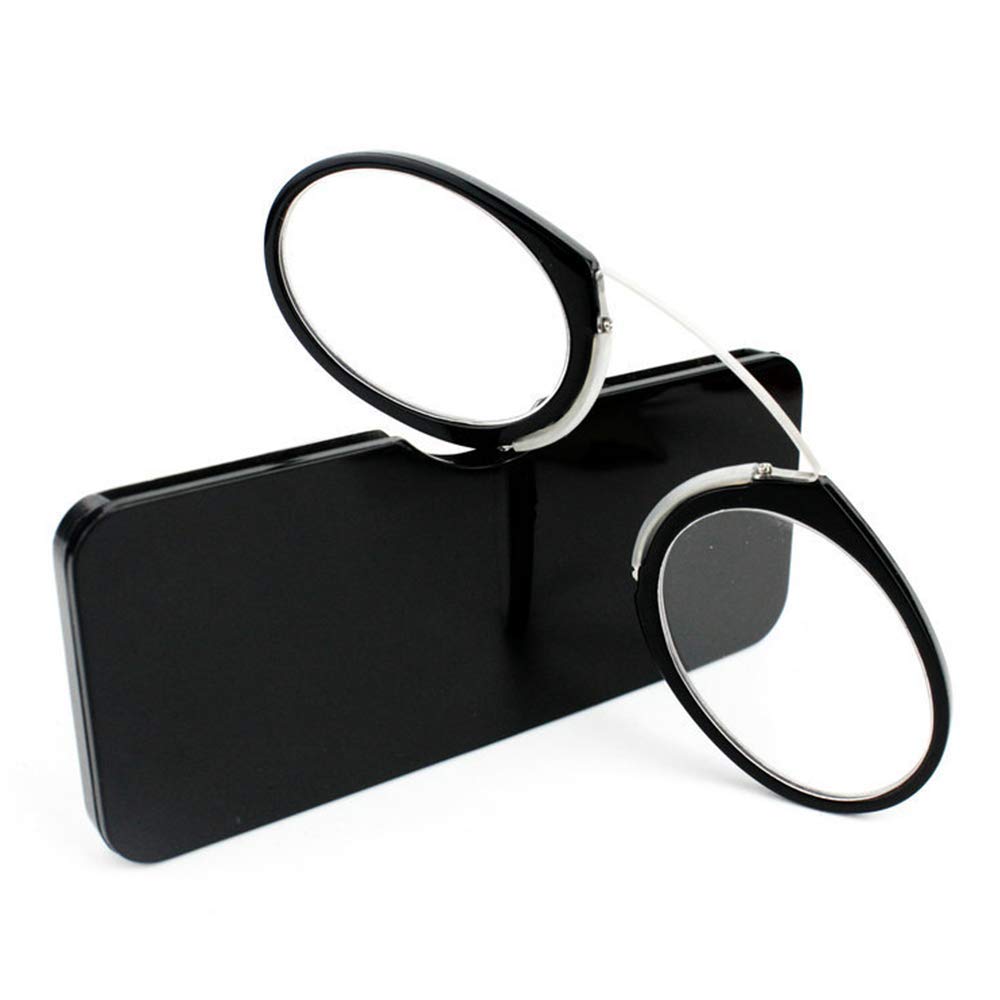 KoKoBin Gafas de lectura unisex Ayuda visual compacta Mini clip para la nariz Gafas de lectura no planchas Ayuda de lectura antideslizante - Siempre a mano (Schwarz, 1.5