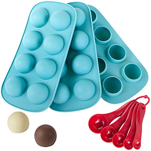 Webake Silicone Chocolate Candy Molds, Round Sphere Baking Molds for Cordial Truffle, Jello