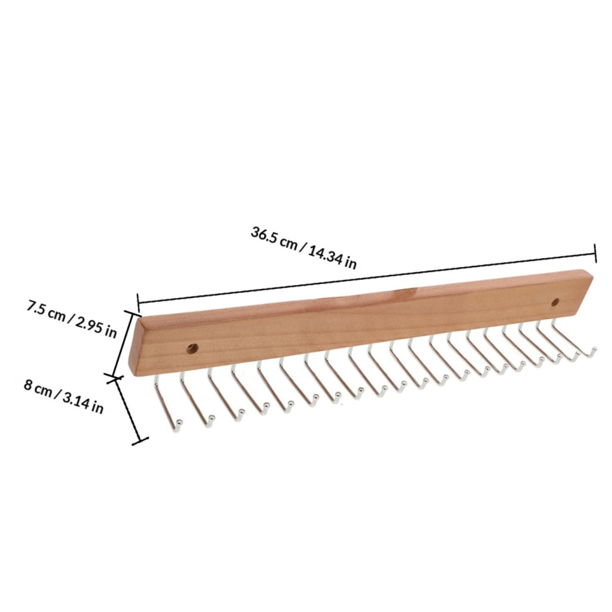 Zerodeko 2 Stück Holz Organizer für Krawatten und Gürtel Wandmontage mit 20 Haken Platzsparend für Schlafzimmer und Eingangsbereich