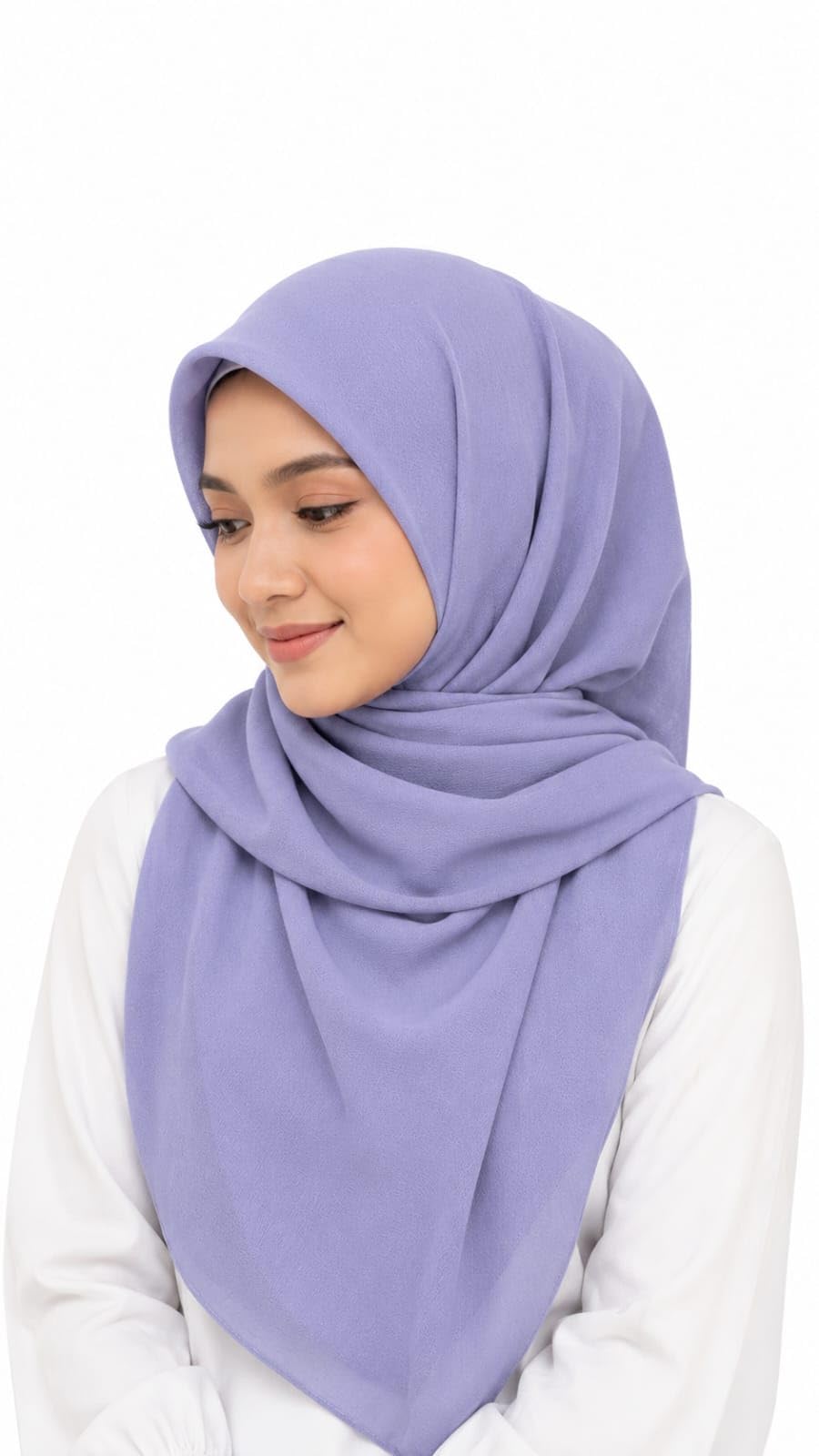 Soft Chiffon Hijab Scarf | Long 2M Wrap for Women | Modest Solid Color Shawl & Duppatta Levender-image-6