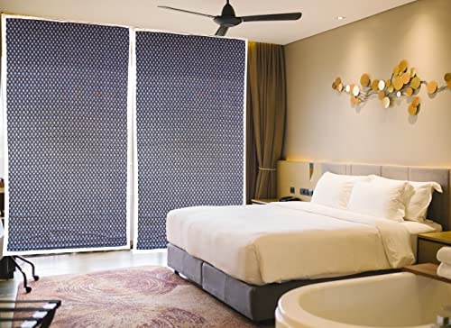Image of Roll up Bamboo Curtain /Blinds for Window and Balcony-Indoor & Outdoor Use (4 feet x10 feet Light Grey)