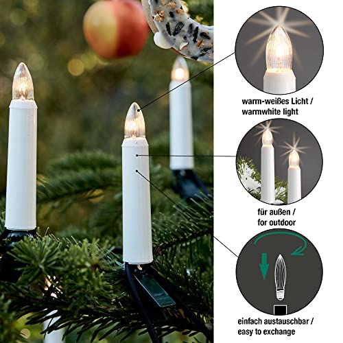 Hellum replacement candles for candle arch 10 pcs 8V 2W fluted candle for Christmas tree candles fairy lights outside & inside with 30 burning points - Image 4