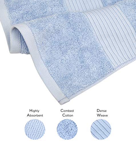 Image of Luxury Oversized Bath Towels | 650 GSM, 34 inch x 56 inch | Hotel Quality, Soft & Highly Absorbent | Quick Dry, Thick, Combed Cotton Bathroom Towels | Sky Blue - 4 Pack