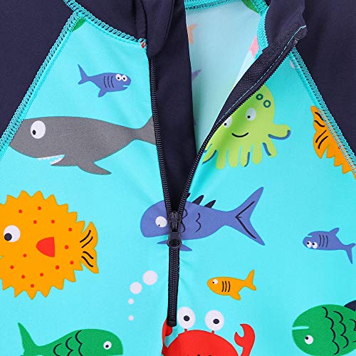 Image of HUAANIUE Toddler Boy Swimsuit Rashguard One-Piece Swimwear 0-6 Years