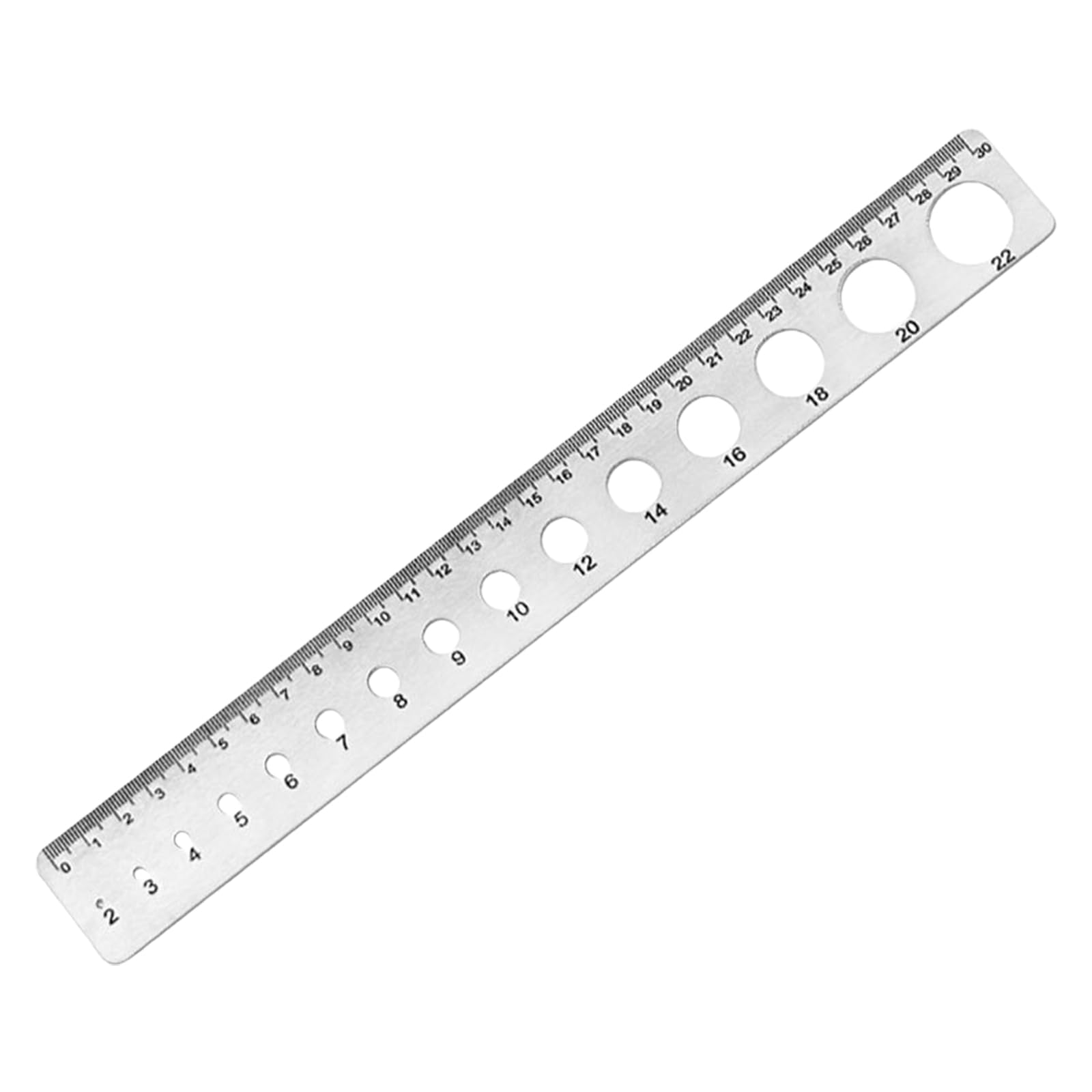 Practical Metal Measuring Ruler Round Square Cutouts 0.5mm Accuracy Rusts Resistant Tool for Architects Contractors Scale Ruler