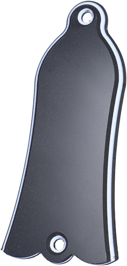 Matybobe Bell Shape 2 Hole PVC Truss Rod Cover Plate Scroll Plate Black for Gibson LP SG Flying V ES Guitar