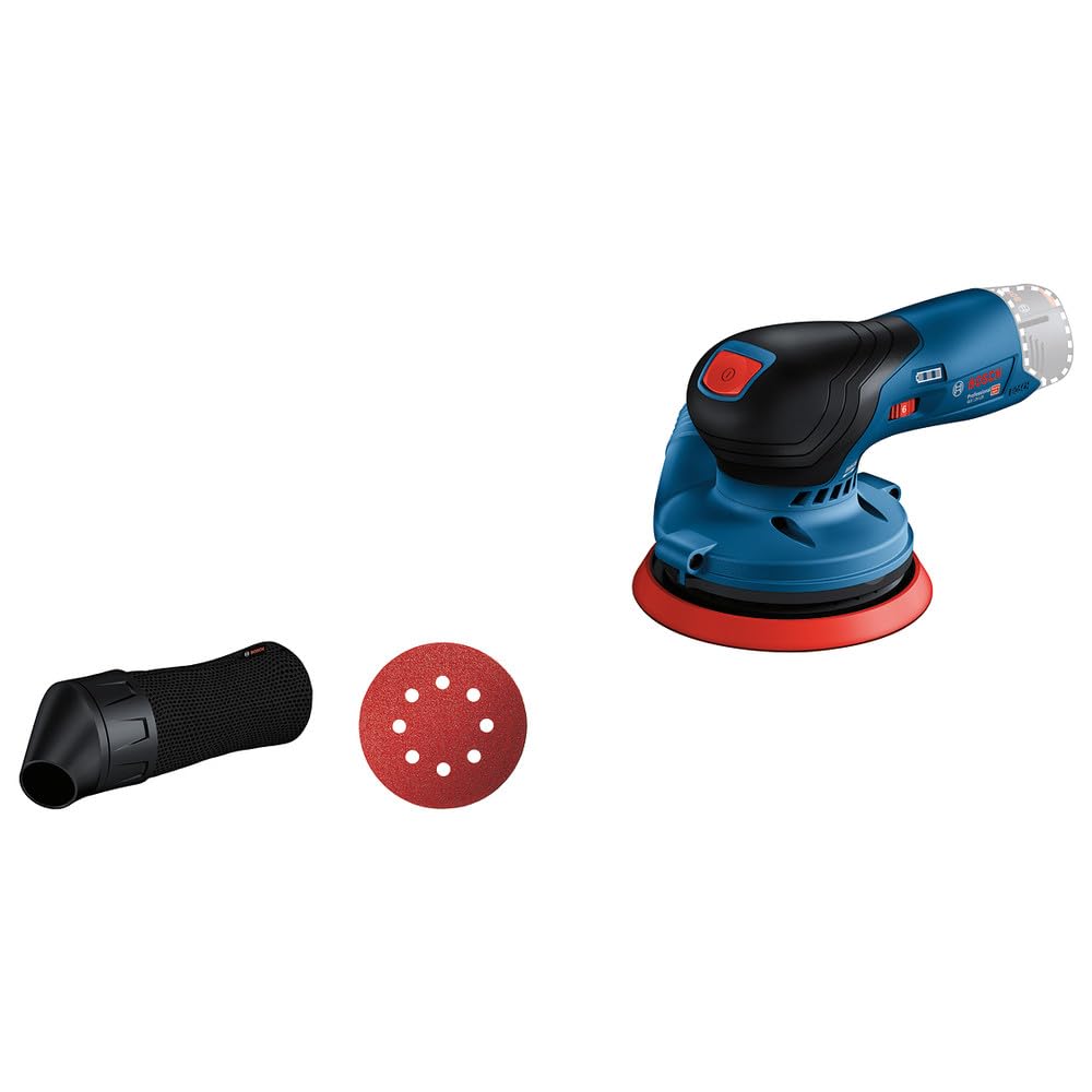 Bosch Professional 12V System GEX 12V-125 Cordless Random Orbit Sander (incl. Sanding disc (125 mm), 1x Sanding Paper, dust Bag, Without Rechargeable Batteries and Charger)