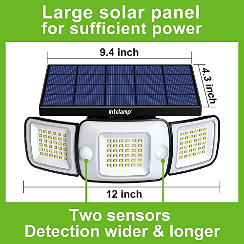 intelamp Solar Security Light Outdoor Motion Sensor 6000mAh Battery 270° 3 Modes Wall Lights Solar Flood Lights with Sensor Lights Garden for Gifts Front Door Garden Fence - Image 4