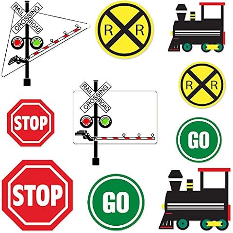 HAVERCAMP Railroad Decorative Wall Cutouts, Party Decorations - 10 Count Cover