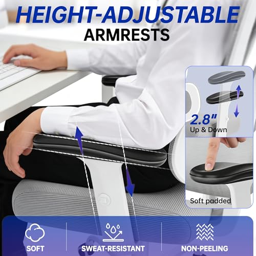 Image of Ergonomic Office Chair, High Back Mesh Computer Chair with Comfortable Adaptive Lumbar Support, Built-in Coat Hanger, SGS Class 4 Gas Lift, Heavy Duty 300lbs for Long Hours Home Office