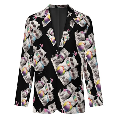 Cute Cat Mens Casual Blazer Button Suit Jacket Lightweight Sport Coat for Work Business4