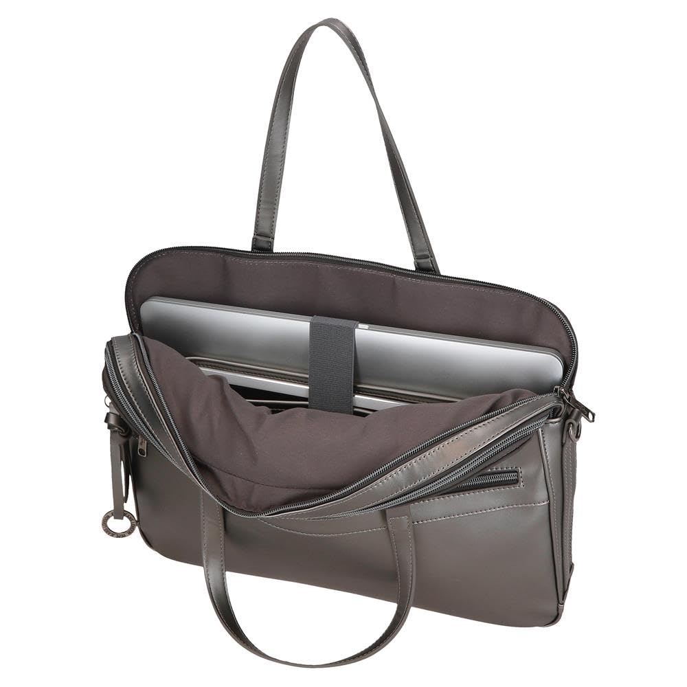 Pepe Jeans Ruby Maletín para Portátil Adaptable Portatil 15,6 pulgadas Gris 40x30x5 cms Poliéster y PU by Joumma Bags
