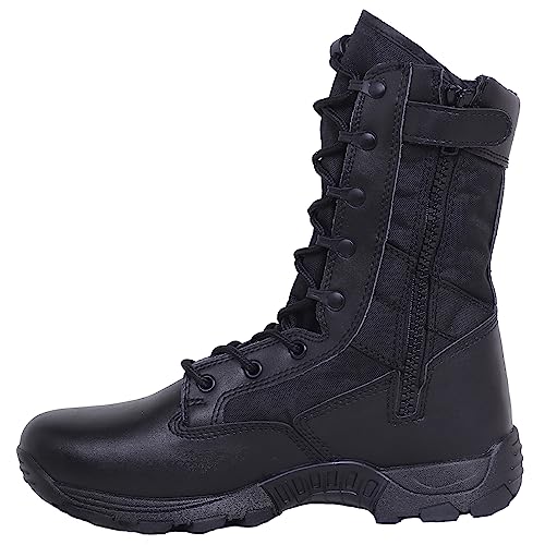 Image of Men's 8 inch Tactical Military Combat Swat Desert Boots Hiking BootsTrekking Backpacking Outdoor Work Boots with Zipper