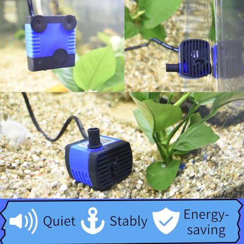 Image of Conquerall CHA-220 240L /H 60GPH AC 110V Submersible Pump 3W Mini Ultra Quiet Water Pump 1.64ft High Lift for Fish Tanks, Small Ponds, Fountains, Water Features, Statues, Hydroponics and Pet Fountains