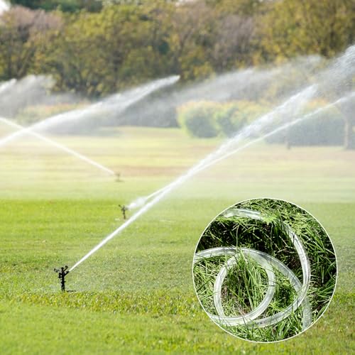 PVC Tubing 1\" ID x 1-1/4\" OD - 10 ft Clear PVC Tubing with 4 Stainless Clamps Flexible PVC Tube Lightweight Plastic Vinyl Hose for Irrigation Aquarium Transfer Water Oil