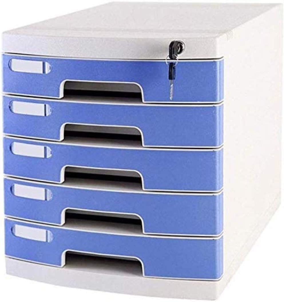 SaryEdge File Cabinets Office Desktop Drawer Type Stati1ry Cabinet 5Th Floor Plastic Data Cabinet Storage Box Storage with Lock Home Office,