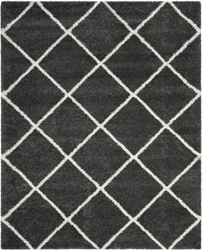 Image of Plush Shag Area Rug for Living Room, 244 cm x 305 cm, Brown (Grey Box, 5X5 FEET)