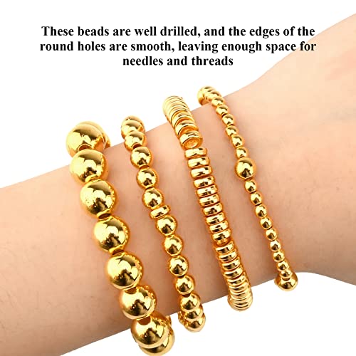 1250 Pcs Beads for Jewelry Making Smooth Flat and Round Spacer Bead with Storage Box - Image 3