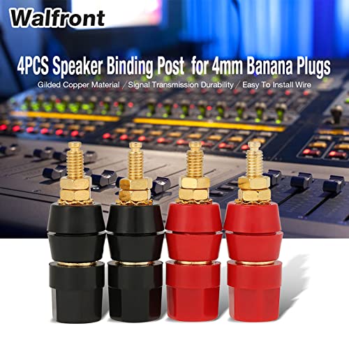 4 Pzs Conector Banana Panel Audio Negro y Rojo miniatura 4