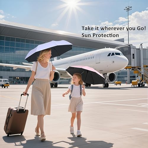 BAODINI Travel Essentials Mini Umbrella for Purse With Case Small Compact UV Sun Protection Lightweight Tiny Pocket Manual Open Close Umbrella for Women Kids and Men Fits Purse Backpack - Image 6