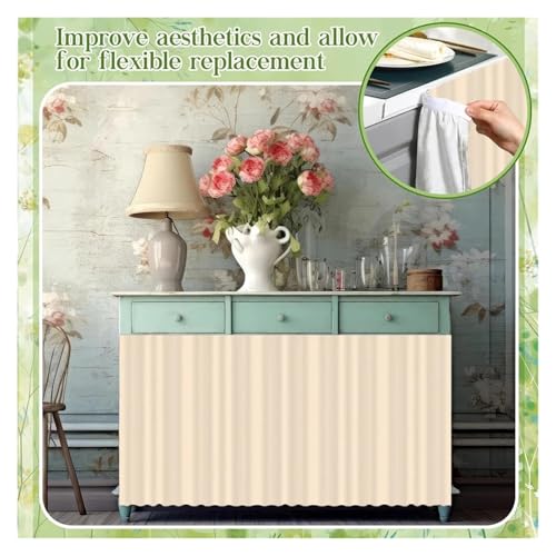 Cortinas cortas de cocina autoadhesivas y medias cortinas para armarios decorativas 5
