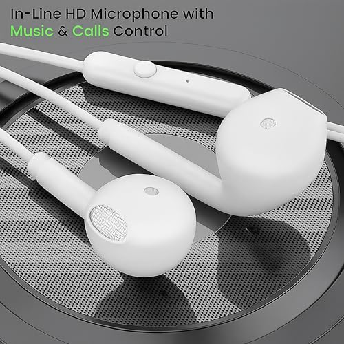 Image of iBlast Wired in-Ear Earphones with HD Mic, White
